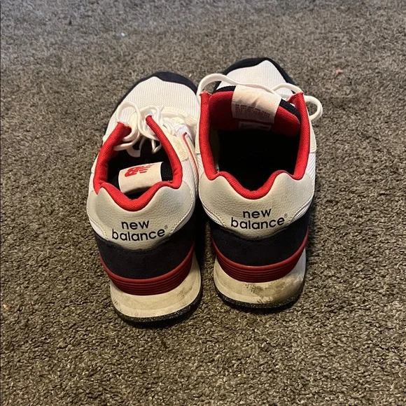 New Balance 515 Men's White, Red, and Black Sneakers - Picture 6 of 7